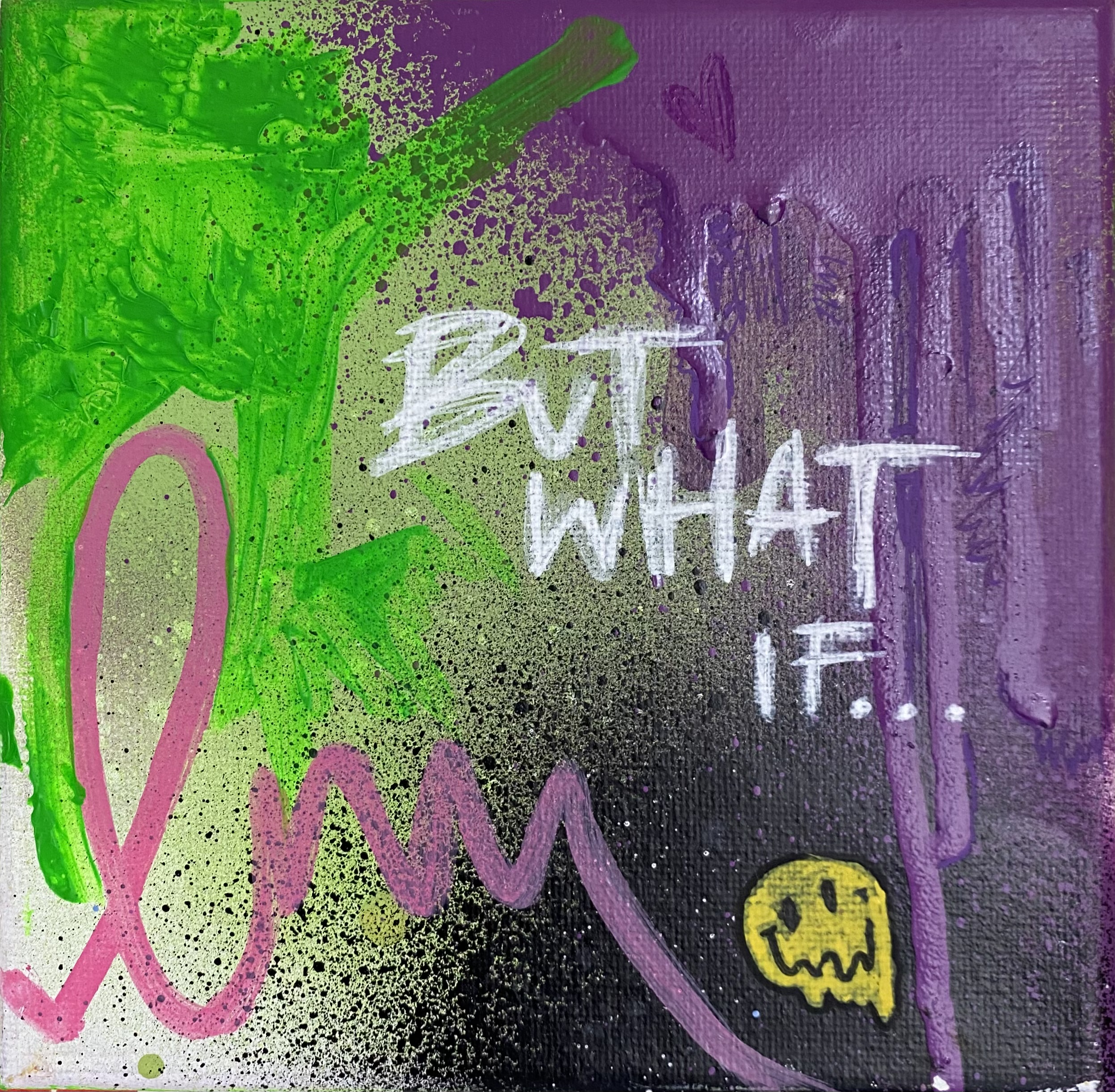 Green and purple abstract with text